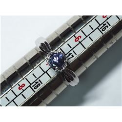 4) STERLING SILVER TANZANITE RING