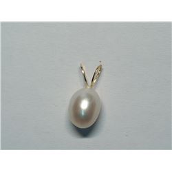 10) 14K YELLOW GOLD PEARL PENDANT