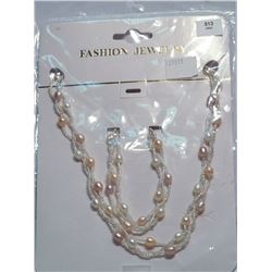 13) FRESHWATER PEARL NECKLACE & BRACELET SET