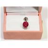 Image 1 : 17) STERLING SILVER RUBY DIAMOND PENDANT