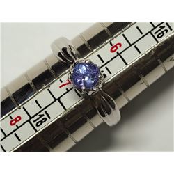 19) STERLING SILVER TANZANITE RING