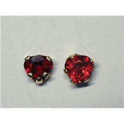 21) 14K YELLOW GOLD GARNET EARRINGS