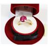 Image 1 : 25) TWO-TONE STERLING SILVER RUBY DIAMOND RING
