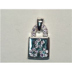 42) STERLING SILVER AMETHYST PENDANT