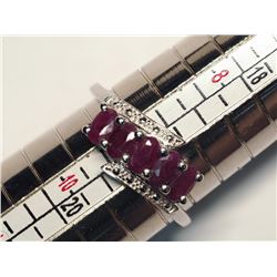 43) STERLING SILVER RUBY RING