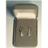 Image 2 : 47) STERLING SILVER EMERALD CZ EARRINGS