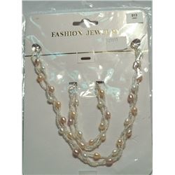 51) FRESHWATER PEARL NECKLACE & BRACELET SET