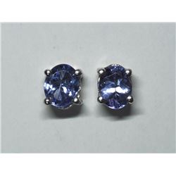 60) STERLING SILVER TANZANITE EARRINGS