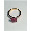 Image 2 : 61) TWO-TONE STERLING SILVER RUBY & CZ RING