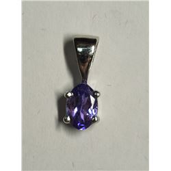 63) STERLING SILVER TANZANITE PENDANT