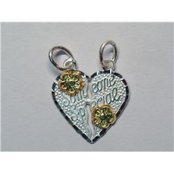 75) TWO-TONE STERLING SILVER PENDANT