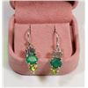 Image 1 : 77) STERLING SILVER EMERALD PERIDOT EARRINGS