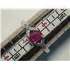 Image 1 : 78) STERLING SILVER RUBY DIAMOND RING