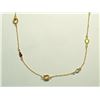 Image 1 : 80) GOLD-PLATED STERLING SILVER GEMSTONE NECKLACE