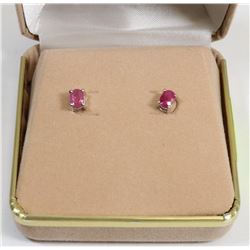 81) STERLING SILVER RUBY EARRINGS
