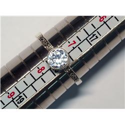 89) STERLING SILVER CUBIC ZIRCONIA MARCASITE RING
