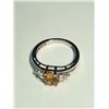 Image 2 : 92) STERLING SILVER CITRINE DIAMOND RING