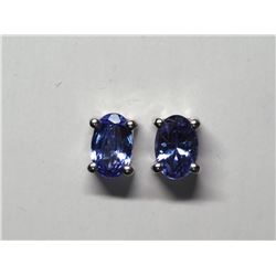95) STERLING SILVER TANZANITE EARRINGS