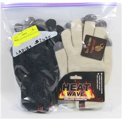 2 PACK LADIES HEAT WAVE GLOVES