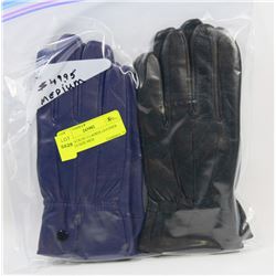 NEW PACK OF 2 LADIES LEATHER GLOVES SIZE MED