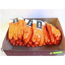 FLAT OF BDG HI-VIZ PVC-COATED GLOVES W/ CUFFS