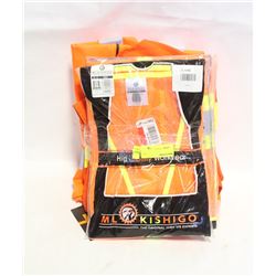 LOT OF 6 ASSORTED HI-VIZ SAFETY VESTS