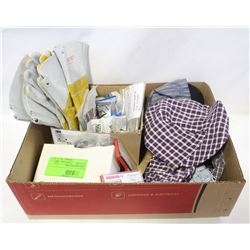 FLAT OF ASSORTED WELDER'S GOODS: HAT LINERS,