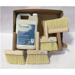 FLAT OF 6" WOOD HANDLED BRUSHES & EP85 SIDEKICK