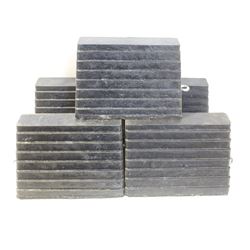 GROUP OF 5 HD RUBBER STOPPAGE BLOCKS W/ TIE-LOOP