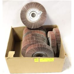GROUP OF 10 ABRASIVE FLAP-WHEELS 6" X 1"