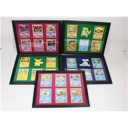 LOT OF 5 FRAMED POKEMON CARD PICTURES.