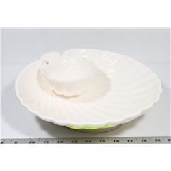 ESTATE SEASHELL SHAPED SERVING PLATTER WITH DIP