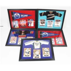 LOT OF 5 FRAMED HOCKEY CARD PICTURES INCL EDMONTON