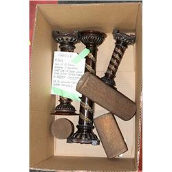 SET OF 3 FANCY DESIGNER LAQUERED WOOD LOOK