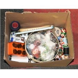BOX OF SEWING SUPPLIES