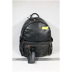 LARGE FAUX LEATHER BACKPACK