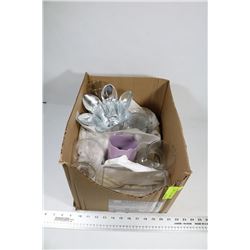 BOX OF ASSORTED VASES ETC.