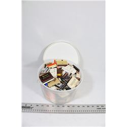 BUCKET OF VINTAGE MATCHES