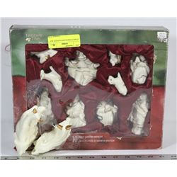 12 PIECE PORCELAIN NATIVITY SET