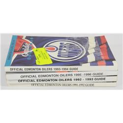 BOX W/ VINTAGE EDMONTON OILERS SEASON GUIDES