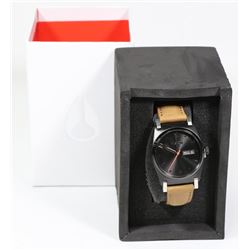NIXON JANE LEATHER BLACK/ SADDLE WATCH