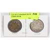 Image 1 : LOT OF 2 CANADIAN SILVER 50 CENT COINS 1910 &