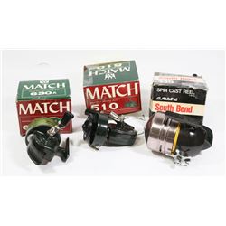 LOT OF 3 UNUSED VINTAGE FISHING REELS