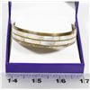 Image 1 : MOTHER OF PEARL AND BRASS BANGLE BRACELET