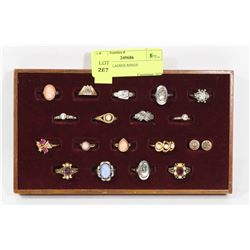TRAY OF LADIES RINGS