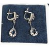 Image 1 : LADIES TEARDROP SAPPHIRE EARRINGS STAMPED .925