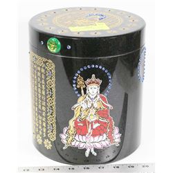 STONE LIDDED JAR/URN ASIAN DESIGN