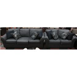 NEW AB 1140 GREY FABRIC 83" SOFA WITH 61" LOVESEAT
