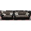 Image 1 : AB 3035 NEW FABRIC AND LEATHERETTE 80" SOFA W/