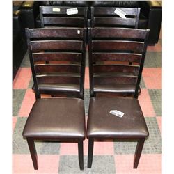 SET OF 4 WOOD AND LEATHERETTE SIDECHAIRS